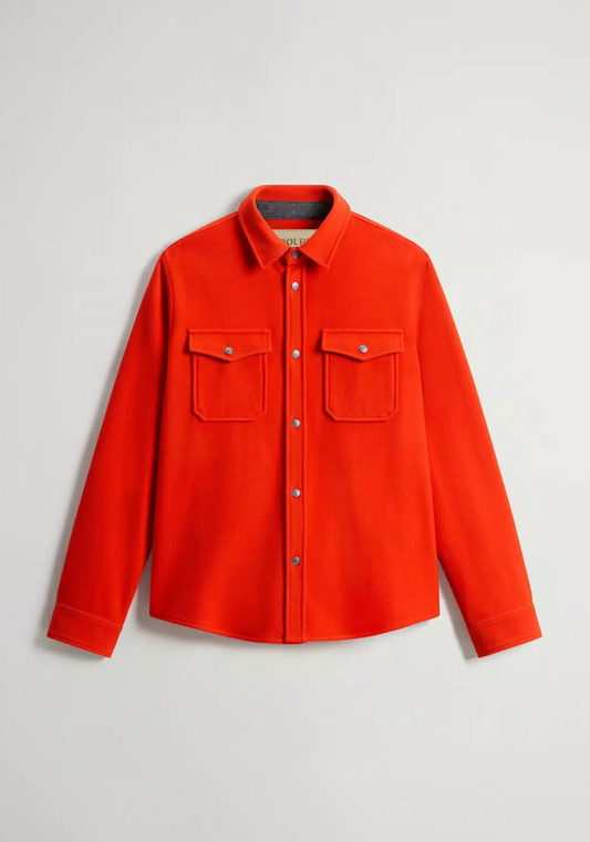 Alaskan Plain Melton Overshirt - Poinciana