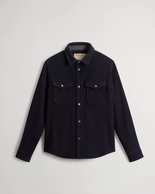 Alaskan Plain Melton Overshirt - Melton Blue